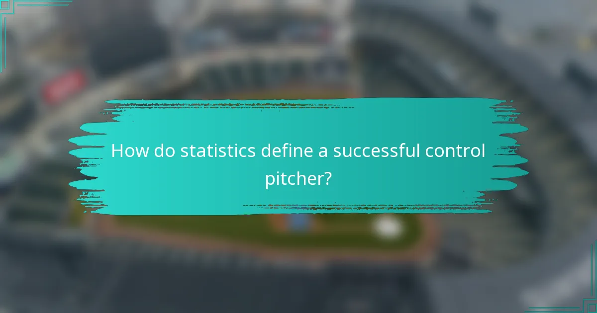 How do statistics define a successful control pitcher?