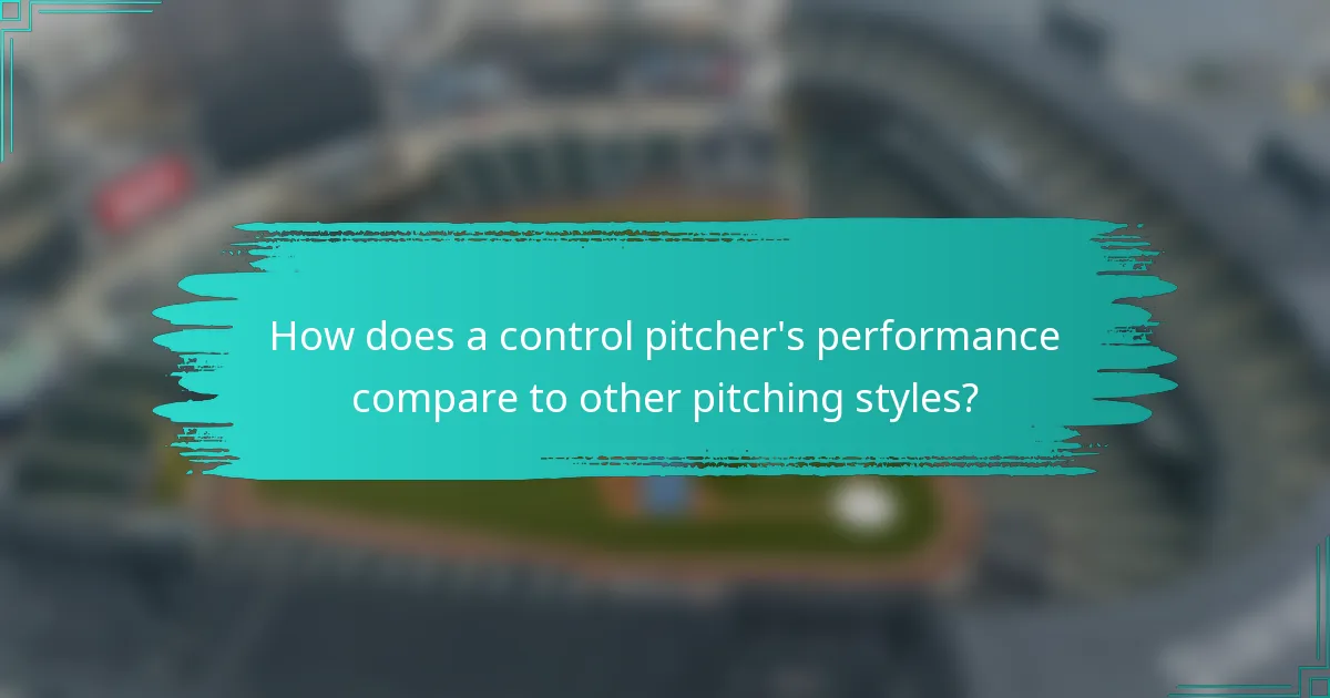 How does a control pitcher's performance compare to other pitching styles?