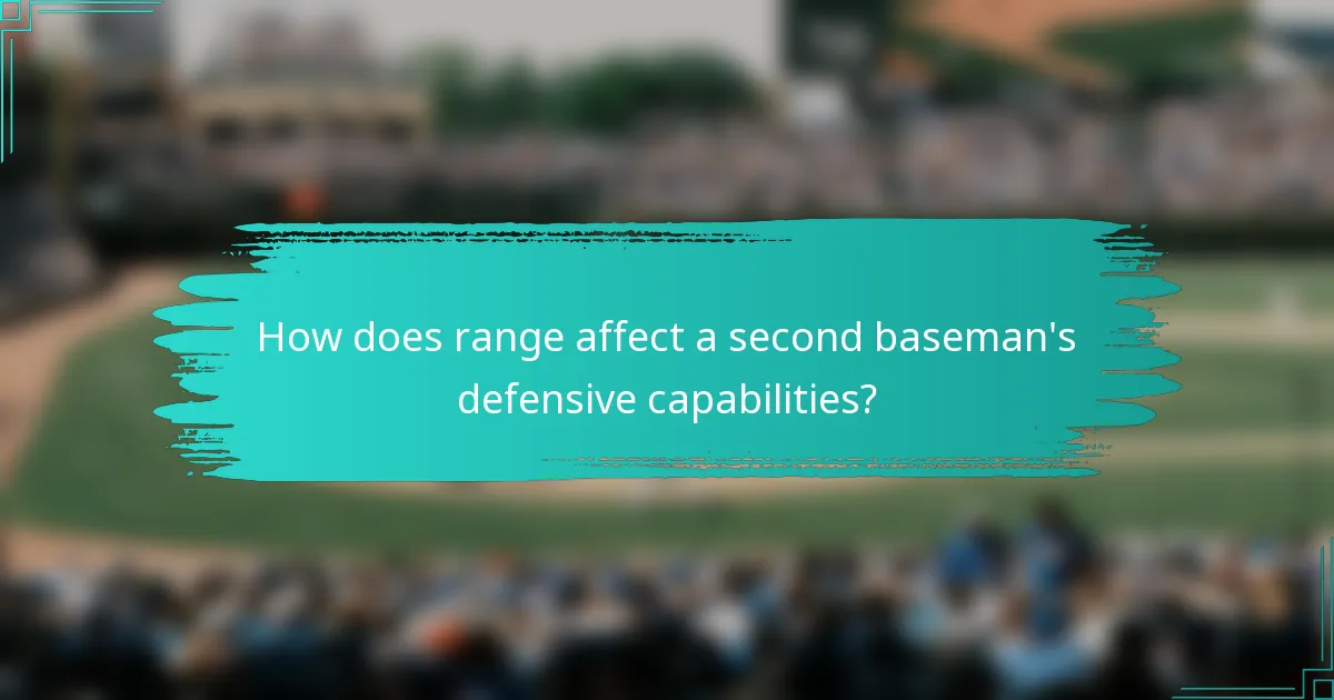 How does range affect a second baseman's defensive capabilities?
