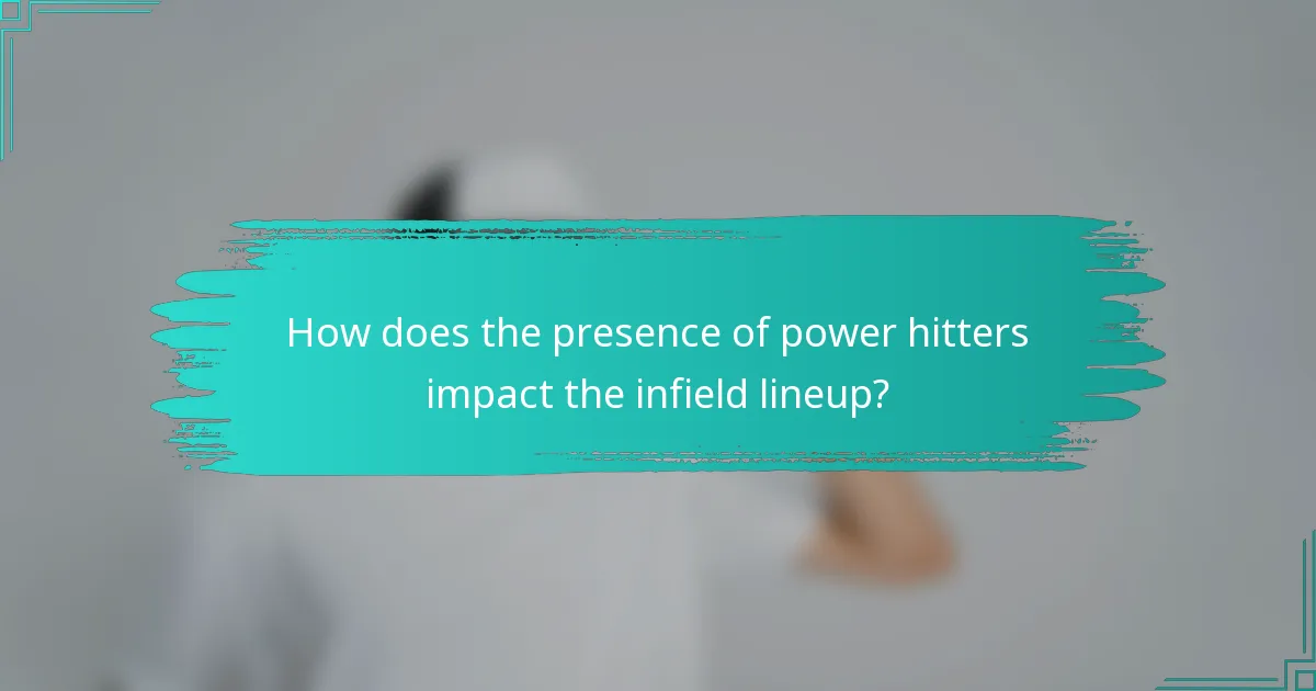 How does the presence of power hitters impact the infield lineup?
