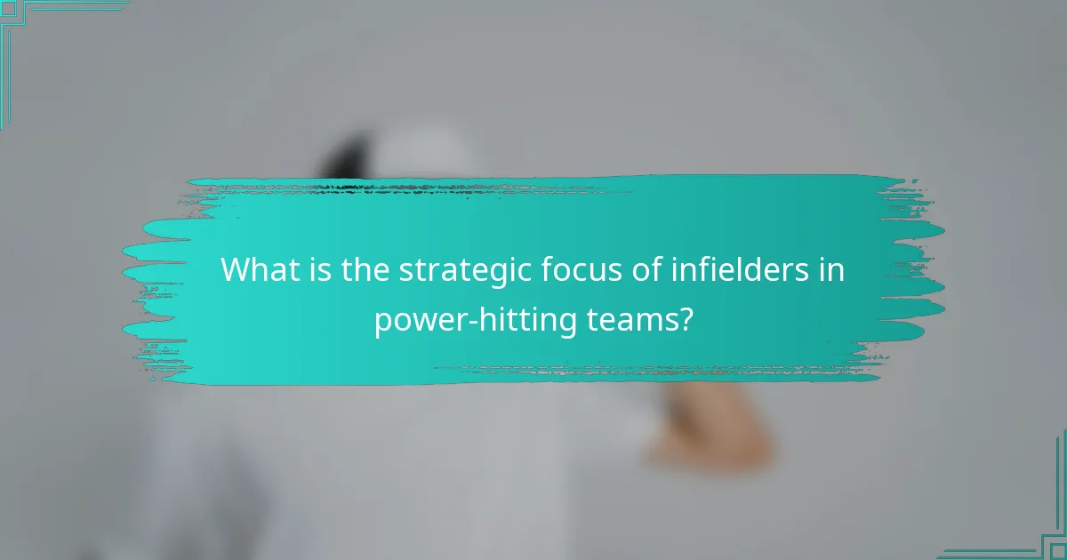 What is the strategic focus of infielders in power-hitting teams?