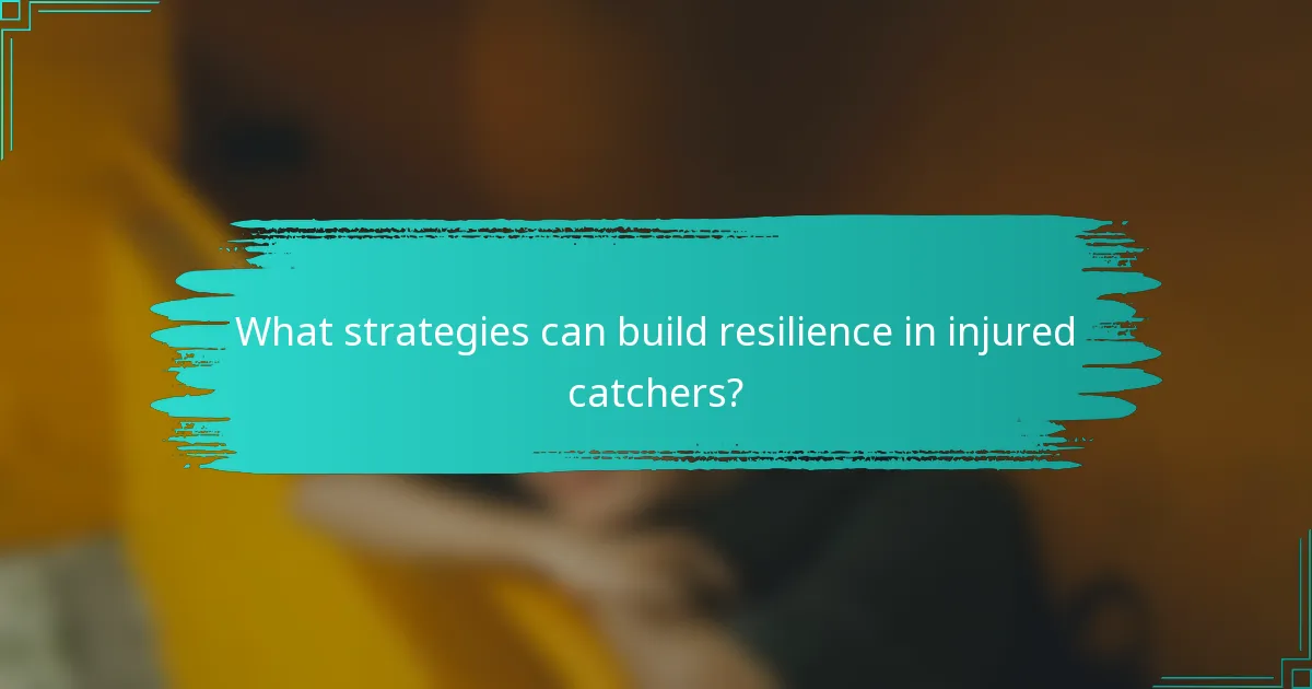 What strategies can build resilience in injured catchers?