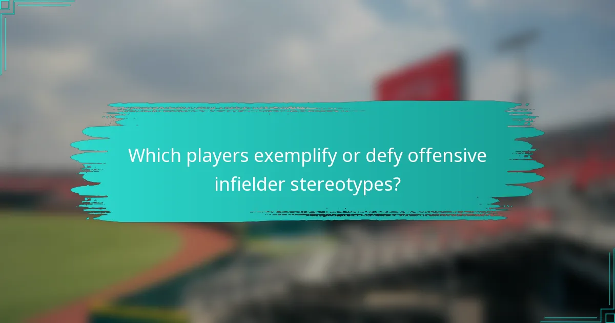 Which players exemplify or defy offensive infielder stereotypes?